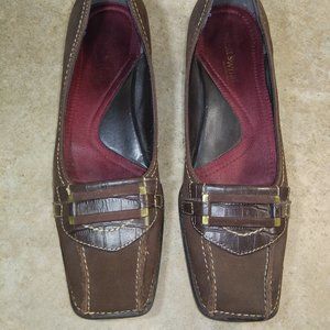 Whats What By Aerosoles Brown Leather Low Heels Pu